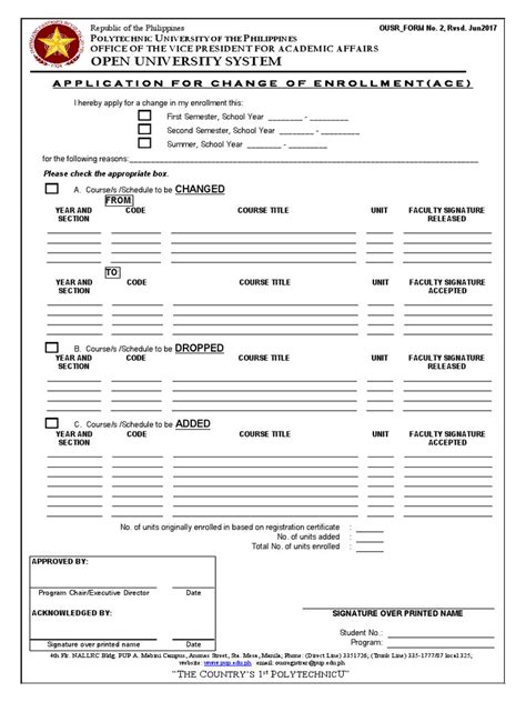 ace form pup|PUP OUS Application For Change of Enrollment (ACE) Form .